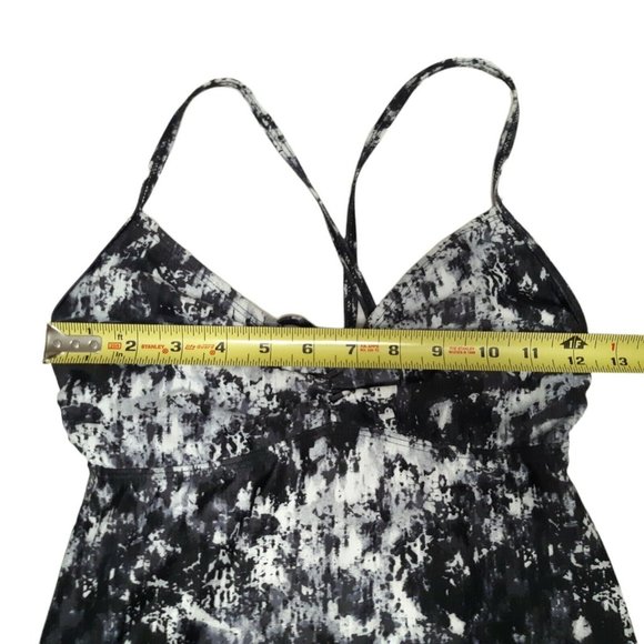 Athleta Swim Dress Womens XXS Black Zumma Paint Splatter Adjustable - Picture 2 of 12